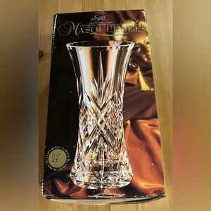 EUC Vintage Cristal d’Arques Masquerade 24% Lead Crystal Vase 9.5” Tall